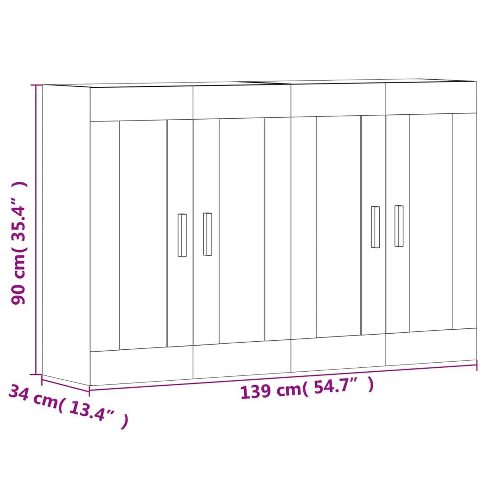 Voir la diapositive 6 : VIDAXL Armoires murales 2 pcs chene fume bois d'ingenierie
