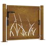 Voir la diapositive 5 : VIDAXL Portail de jardin 105x105 cm acier corten conception d'herbe
