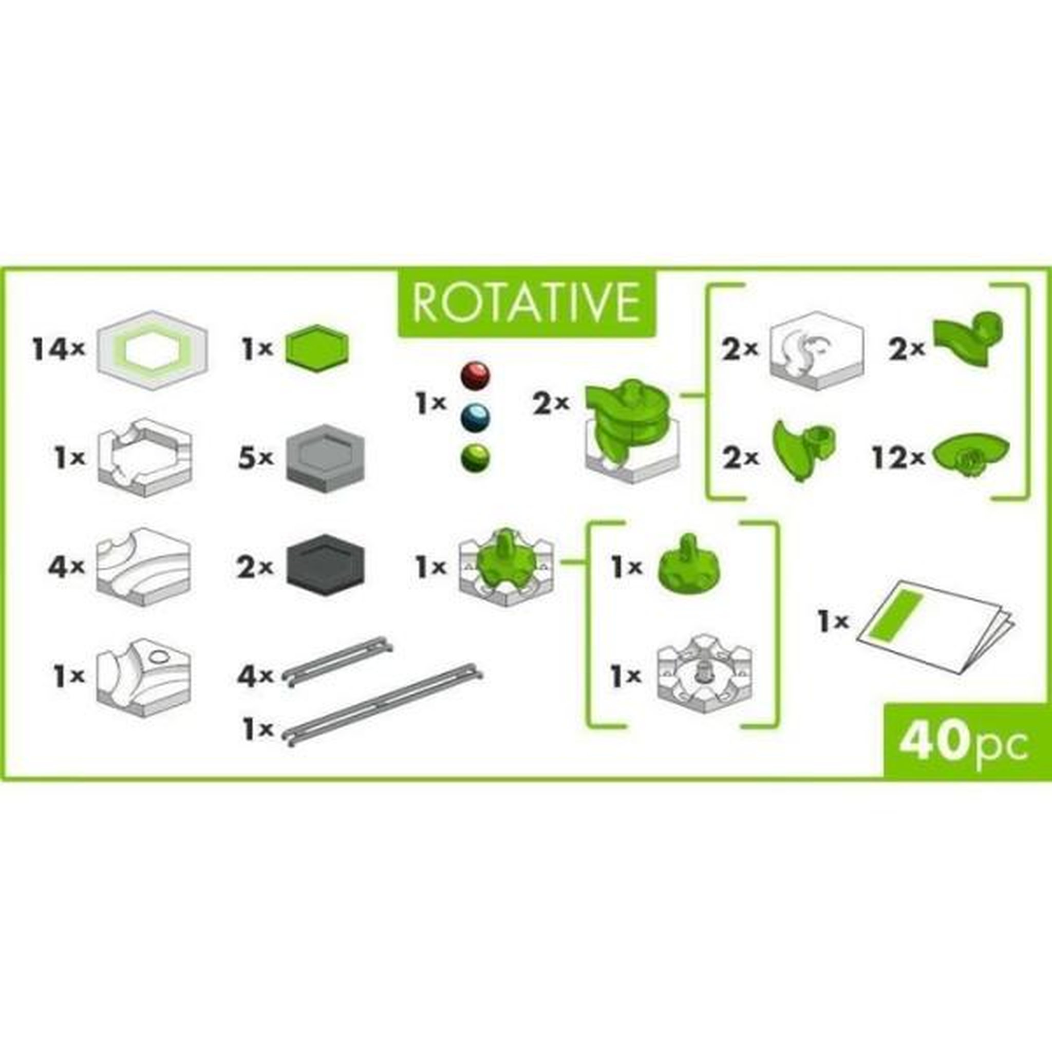 Voir la diapositive 2 : RAVENSBURGER Jeu de construction - Ravensburger - Gravitrax - GO Rotative - 40 pieces - Pour enfants de 8 ans et plus