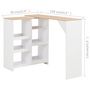 Voir la diapositive 6 : VIDAXL Table de bar avec tablette amovible Blanc 138x39x110 cm