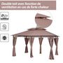 Voir la diapositive 4 : OUTSUNNY Tonnelle barnum pavillon de jardin style colonial double toit toiles latérales amovibles 3L x 4l x 2,65H m chocolat