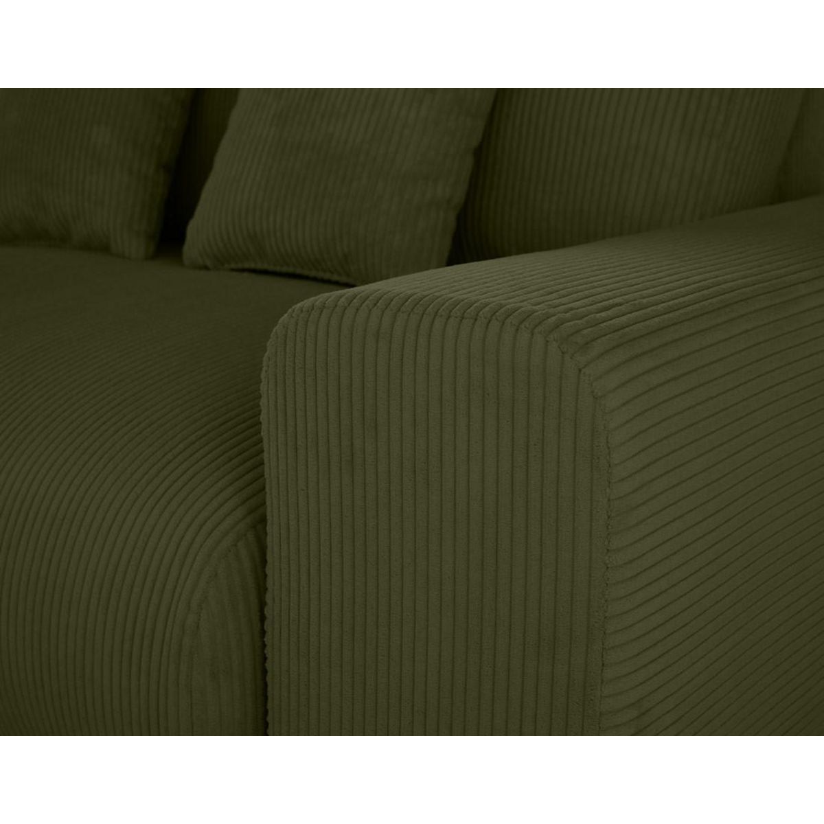 LISA DESIGN Garance - module d'assise 3 places avec accoudoir droit - en velours côtelé