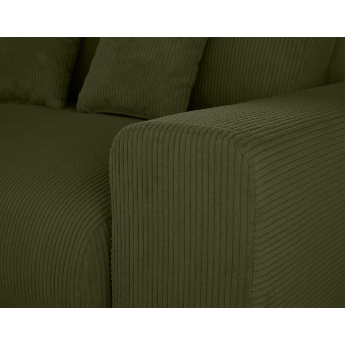 LISA DESIGN Garance - module d'assise 3 places avec accoudoir droit - en velours côtelé