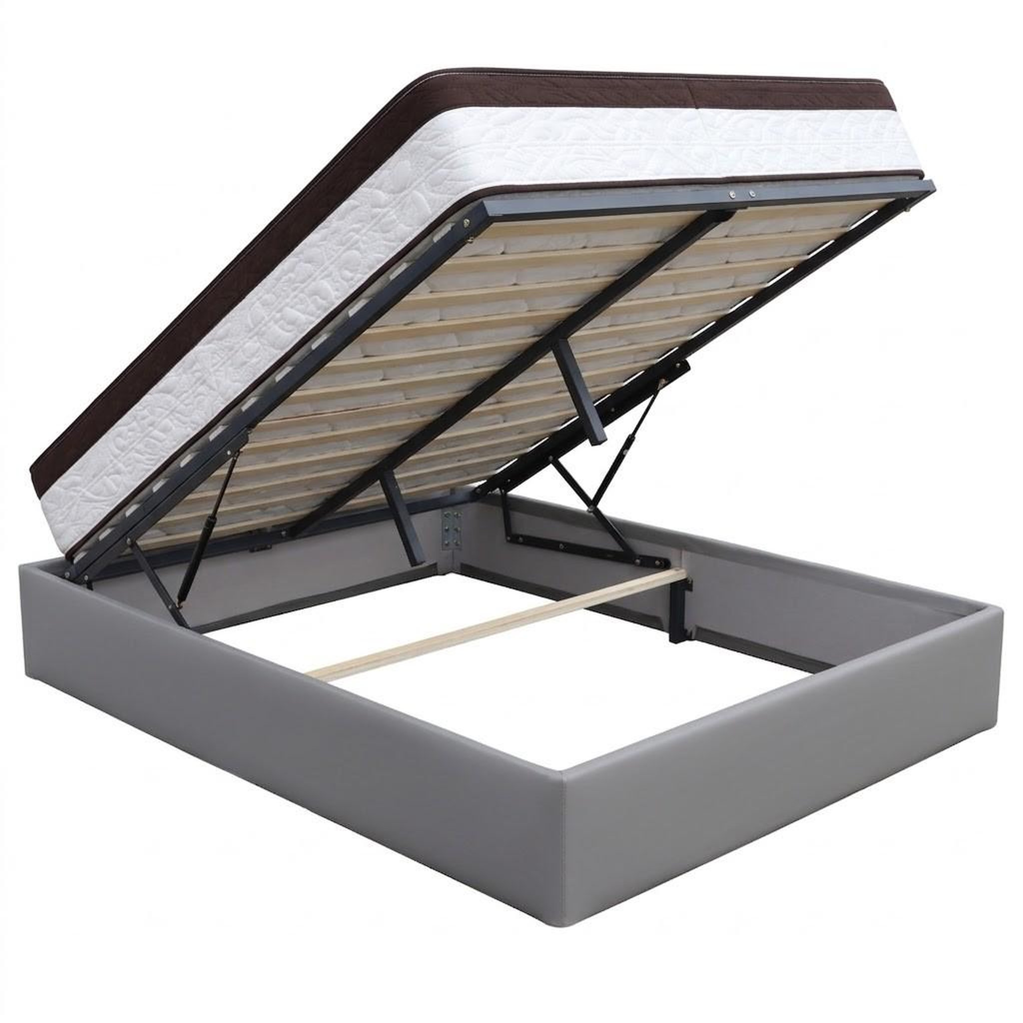 Voir la diapositive 2 : KING OF DREAMS Ensemble Lit Coffre et Matelas  Soutien Très Ferme Confort
