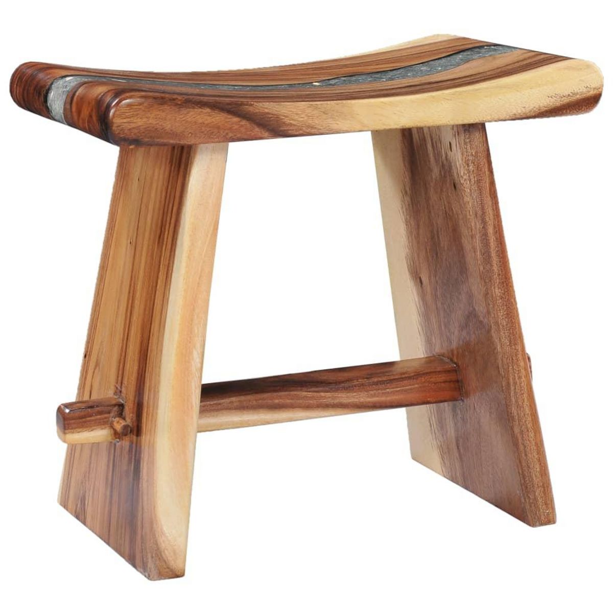 VIDAXL Tabouret Bois de Suar solide et polyresine