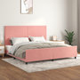 Voir la diapositive 1 : VIDAXL Cadre de lit sans matelas rose 200x200 cm velours