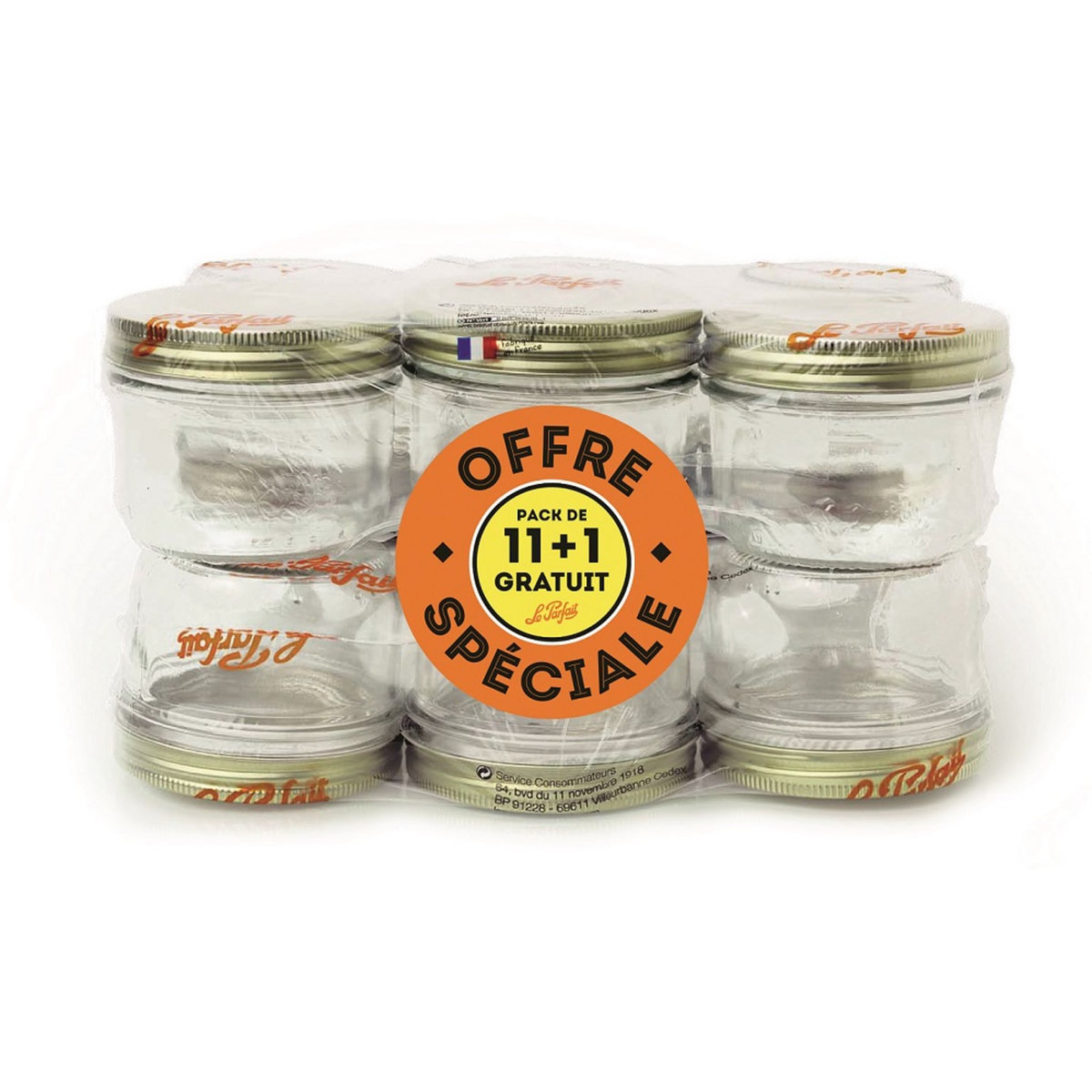 Lot de 12 terrines en verre 350 grammes LE PARFAIT