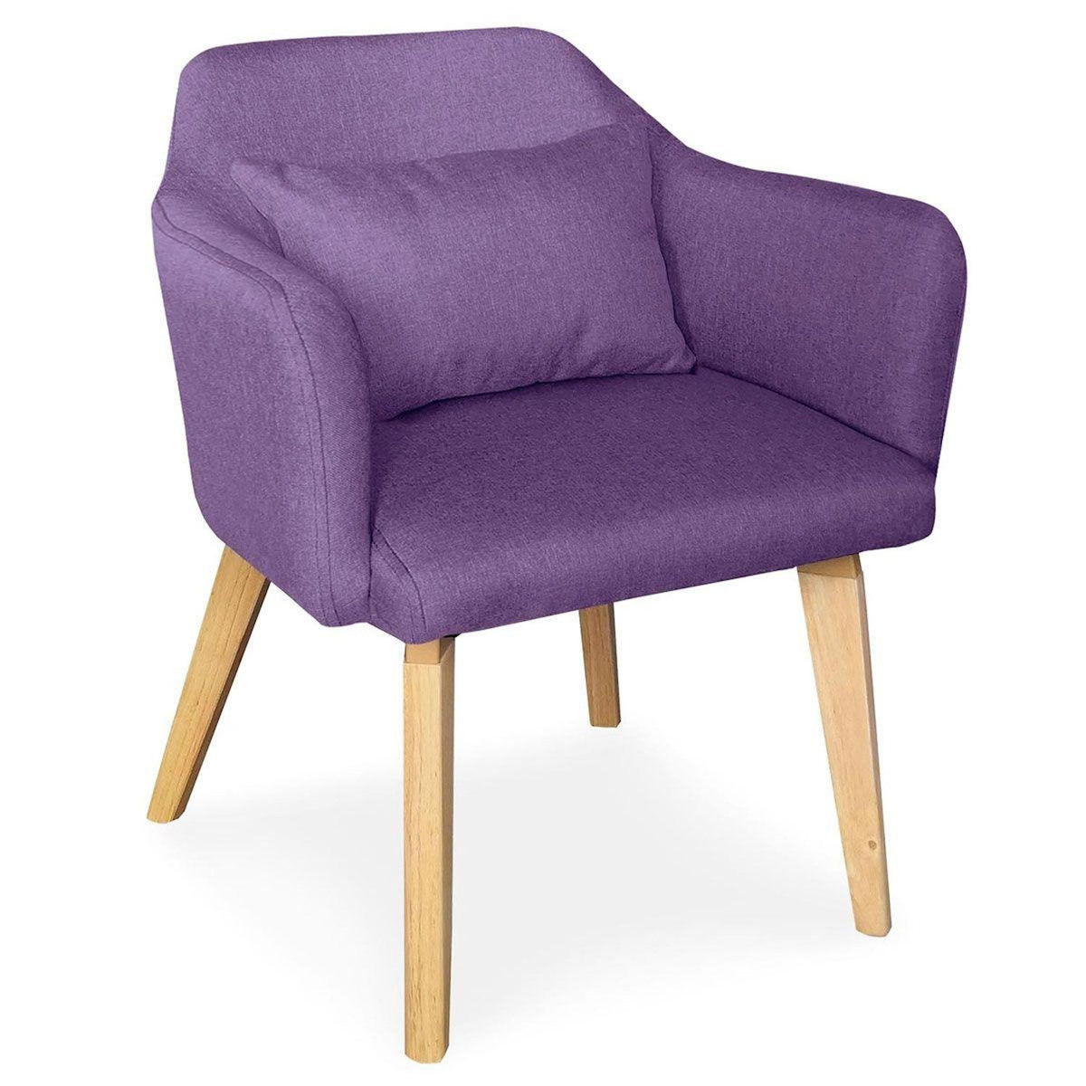 Paris Prix Fauteuil Scandinave en Tissu  Nari  70cm Violet