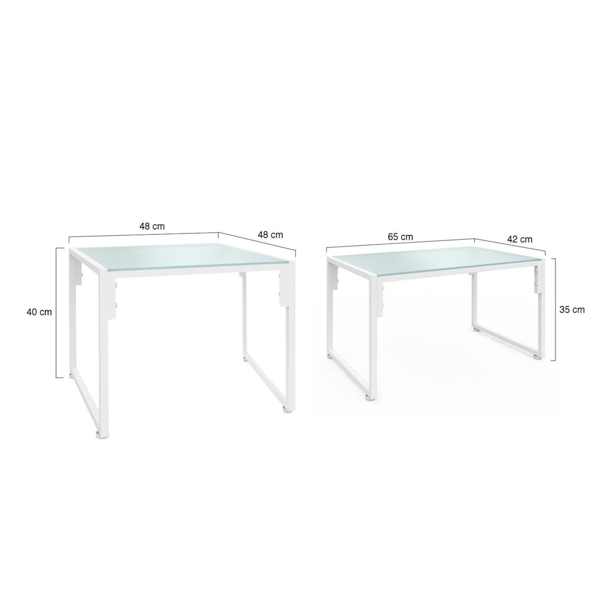 ID MARKET Salon de jardin bas NAIROBI 8 places salon d'angle en acier blanc et coussins beige