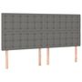Voir la diapositive 4 : VIDAXL Tete de lit a LED Gris fonce 200x5x118/128 cm Tissu