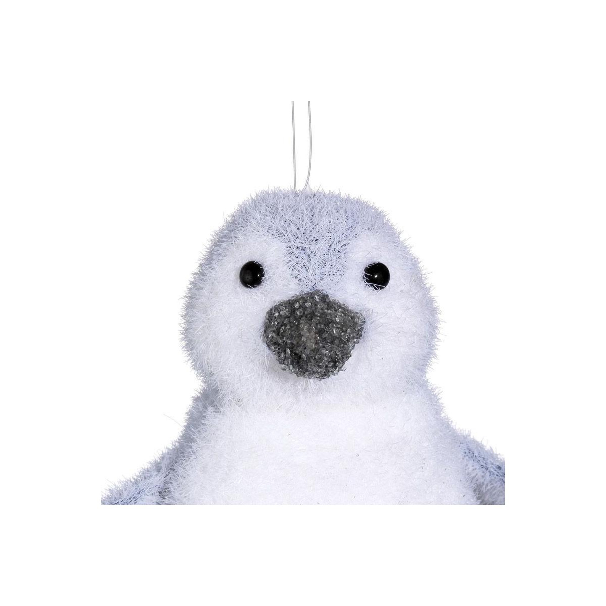 Voir la diapositive 2 : FEERIC LIGHT & CHRISTMAS Sujet de noël pingouin  polaire  12cm blanc & gris
