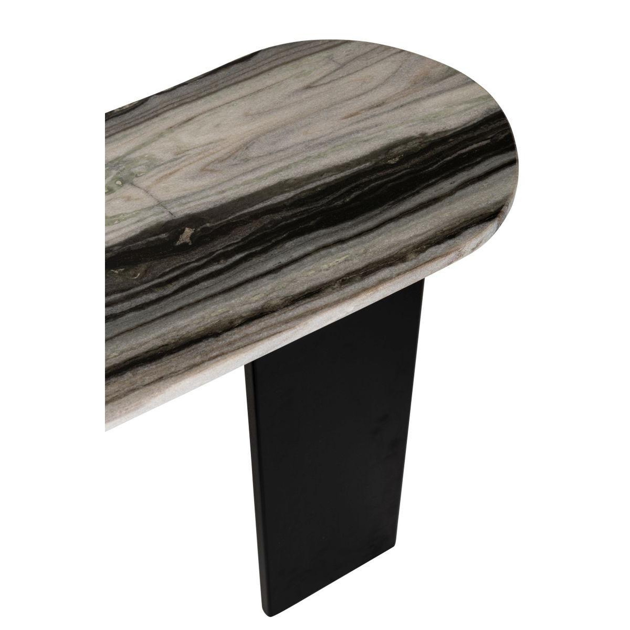 Voir la diapositive 4 : J-LINE Console en marbre  mathilde  140cm noir & gris