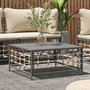 Voir la diapositive 1 : VIDAXL Table de jardin anthracite 70x70x34 cm resine tressee