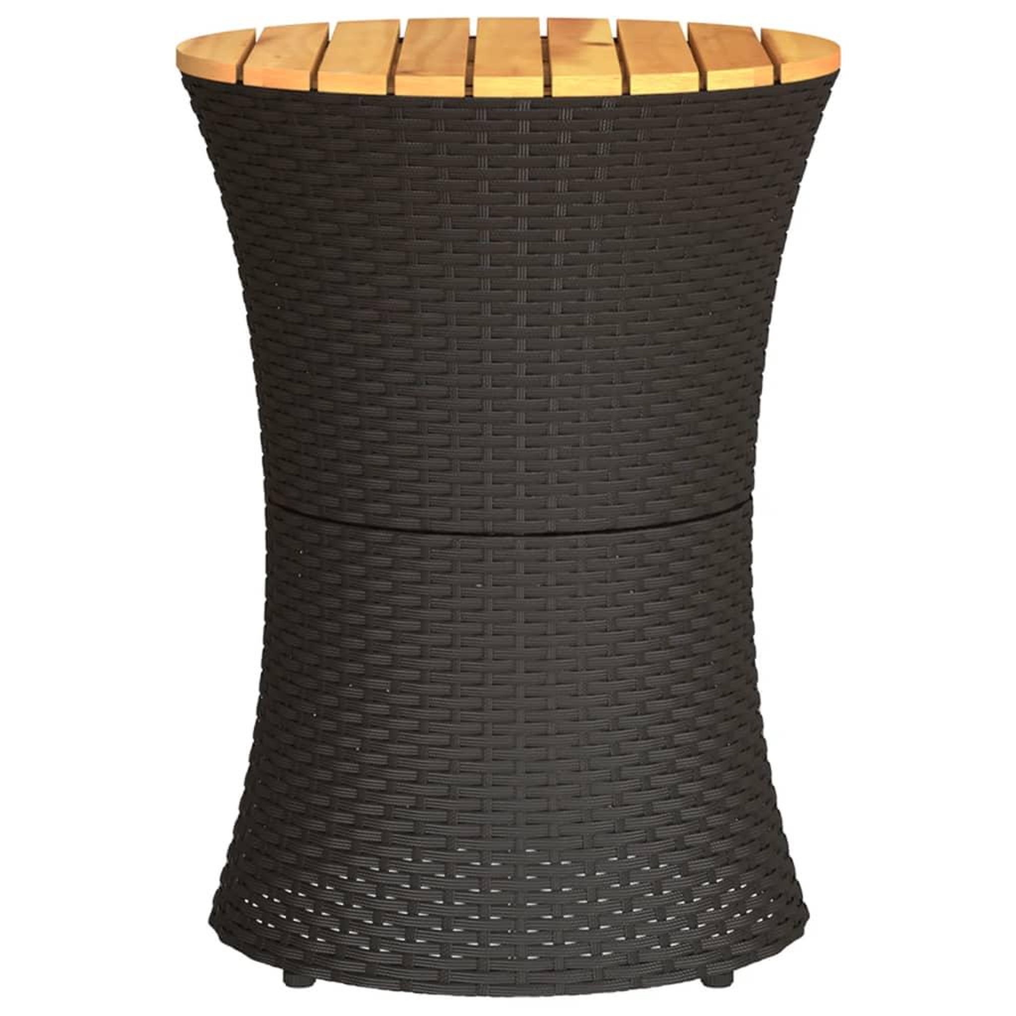 Voir la diapositive 5 : VIDAXL Table d'appoint de jardin forme tambour noir rotin bois massif