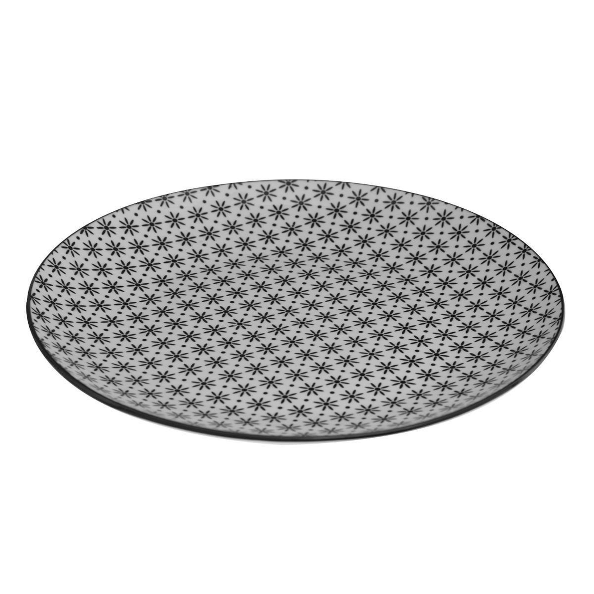 Voir la diapositive 3 : SECRET DE GOURMET Service de table 18 pièces  bohemia fleur  27cm noir
