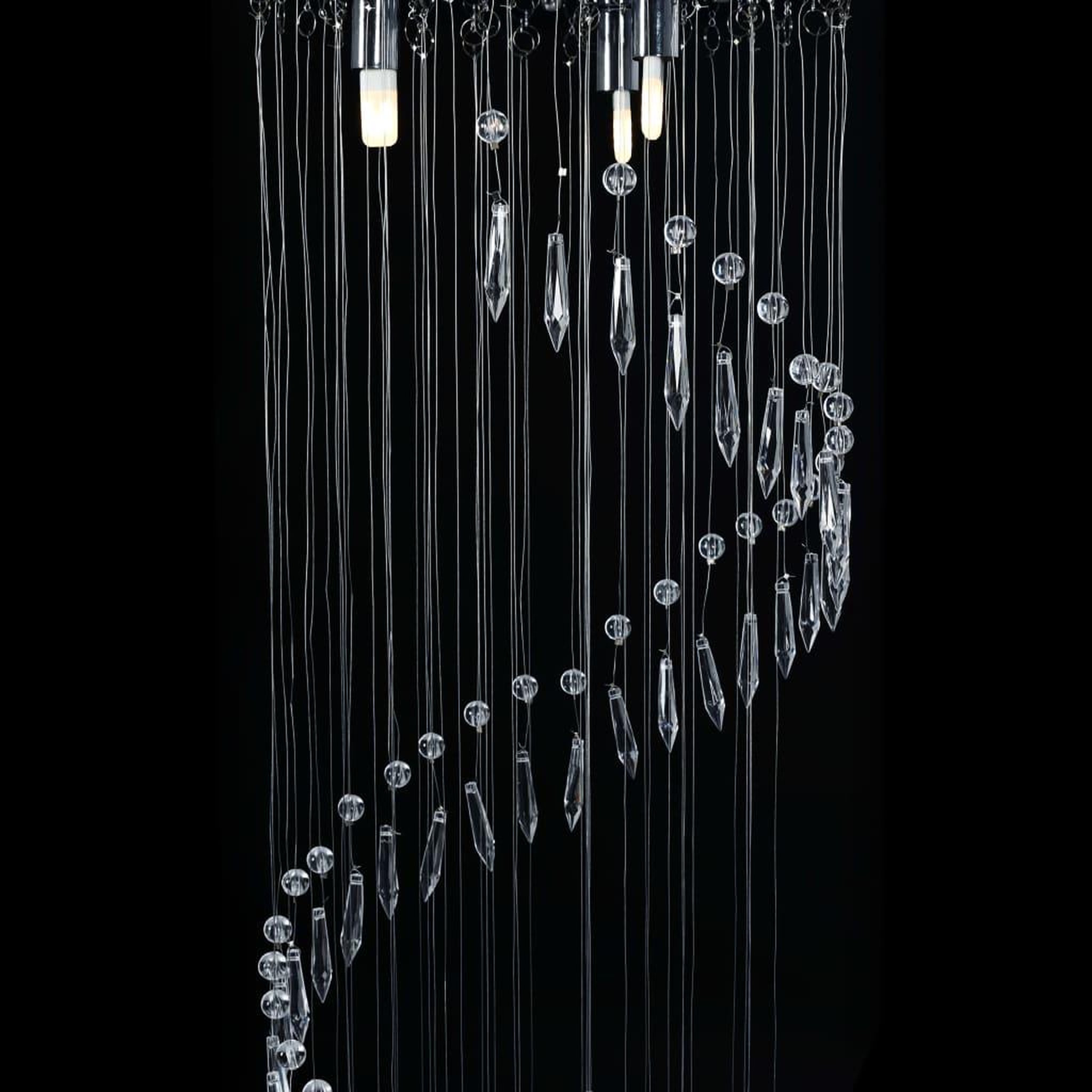 Voir la diapositive 4 : VIDAXL Plafonnier avec perles de cristal Argente Spirale G9