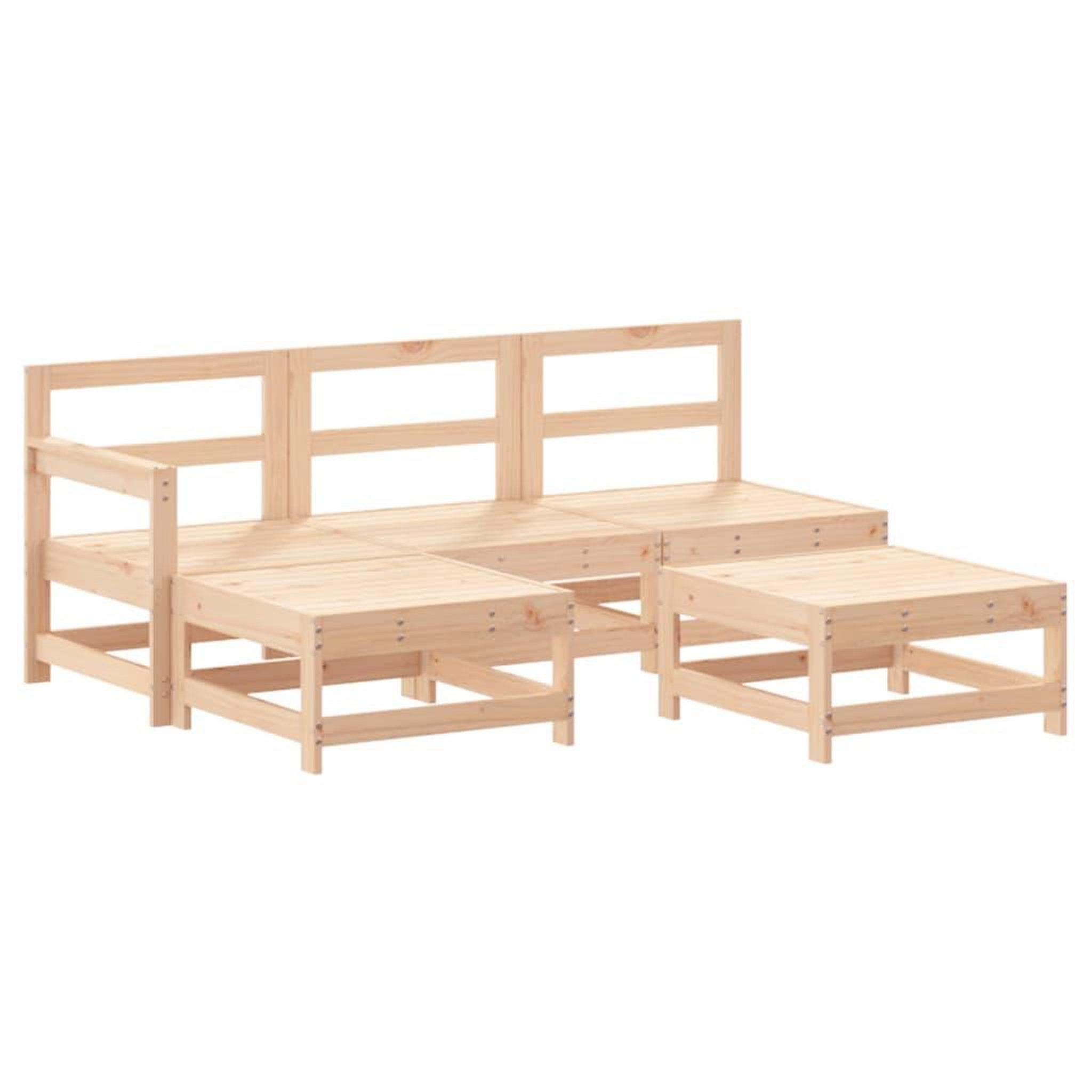 Voir la diapositive 2 : VIDAXL Salon de jardin 5 pcs bois massif de pin