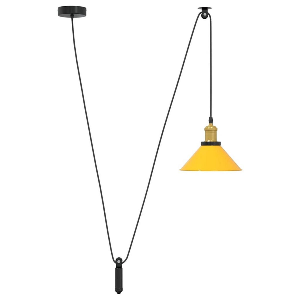 VIDAXL Lampe suspendue reglable hauteur E27 jaune brillant Ø22cm metal