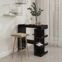 Voir la diapositive 3 : VIDAXL Table de bar avec etagere de rangement Noir Bois d'ingenierie