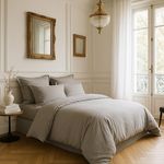 BATON ROUGE Housse de couette 100% satin de coton 105 fils uni. Coloris disponibles : Gris