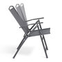 Voir la diapositive 4 : ID MARKET Lot de 4 chaises de jardin pliantes avec accoudoirs ALGHERO métal et textilène gris anthracite