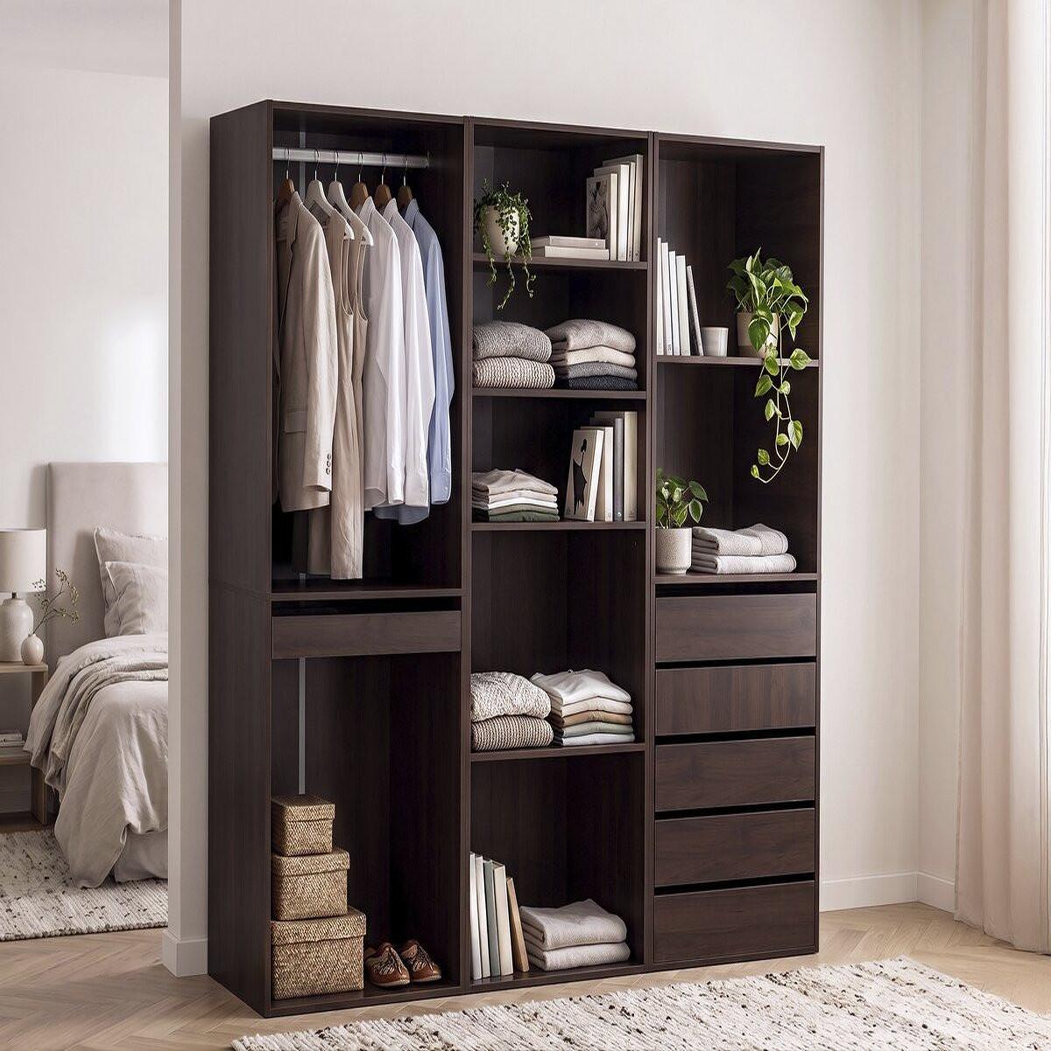 Voir la diapositive 2 : Habitat et Jardin Kit dressing   opéra   modulable - 3 éléments - marron