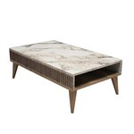 Habitat et Jardin Table basse en bois  Milan  - 105 x 60 x 34 cm - NoyerBlanc