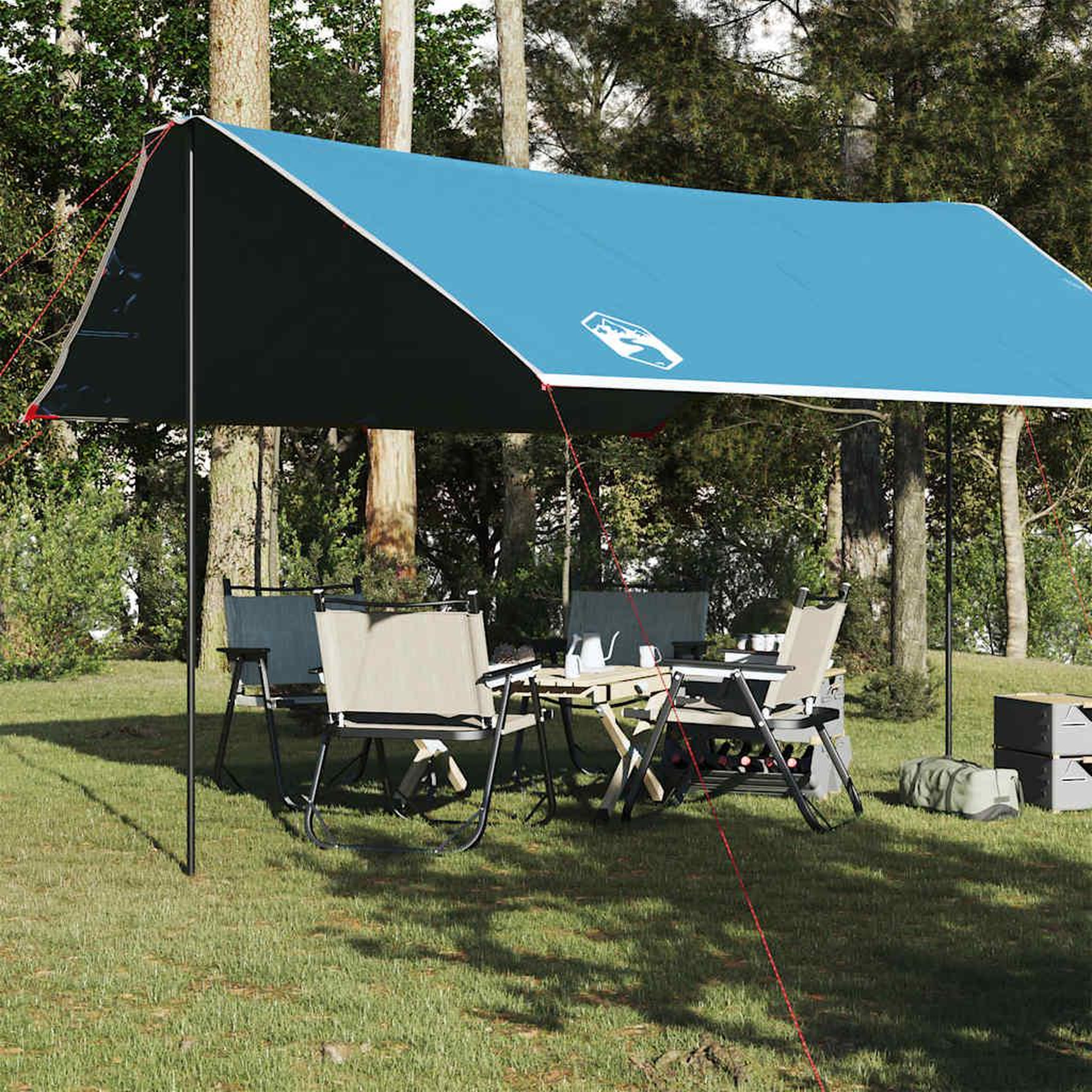 VIDAXL Bache de camping bleu 430x380x210 cm impermeable