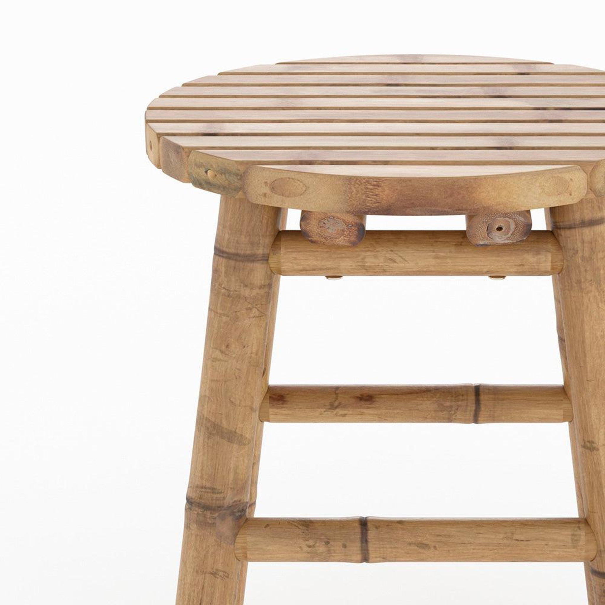 Voir la diapositive 3 : MAISON PAVANE Tabouret de jardin en bambou h45,5 cm-polly