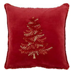 Paris Prix Coussin Déco Sapin  Ellis  45x45cm Rouge