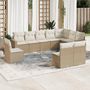 Voir la diapositive 1 : VIDAXL Salon de jardin avec coussins 10 pcs beige resine tressee