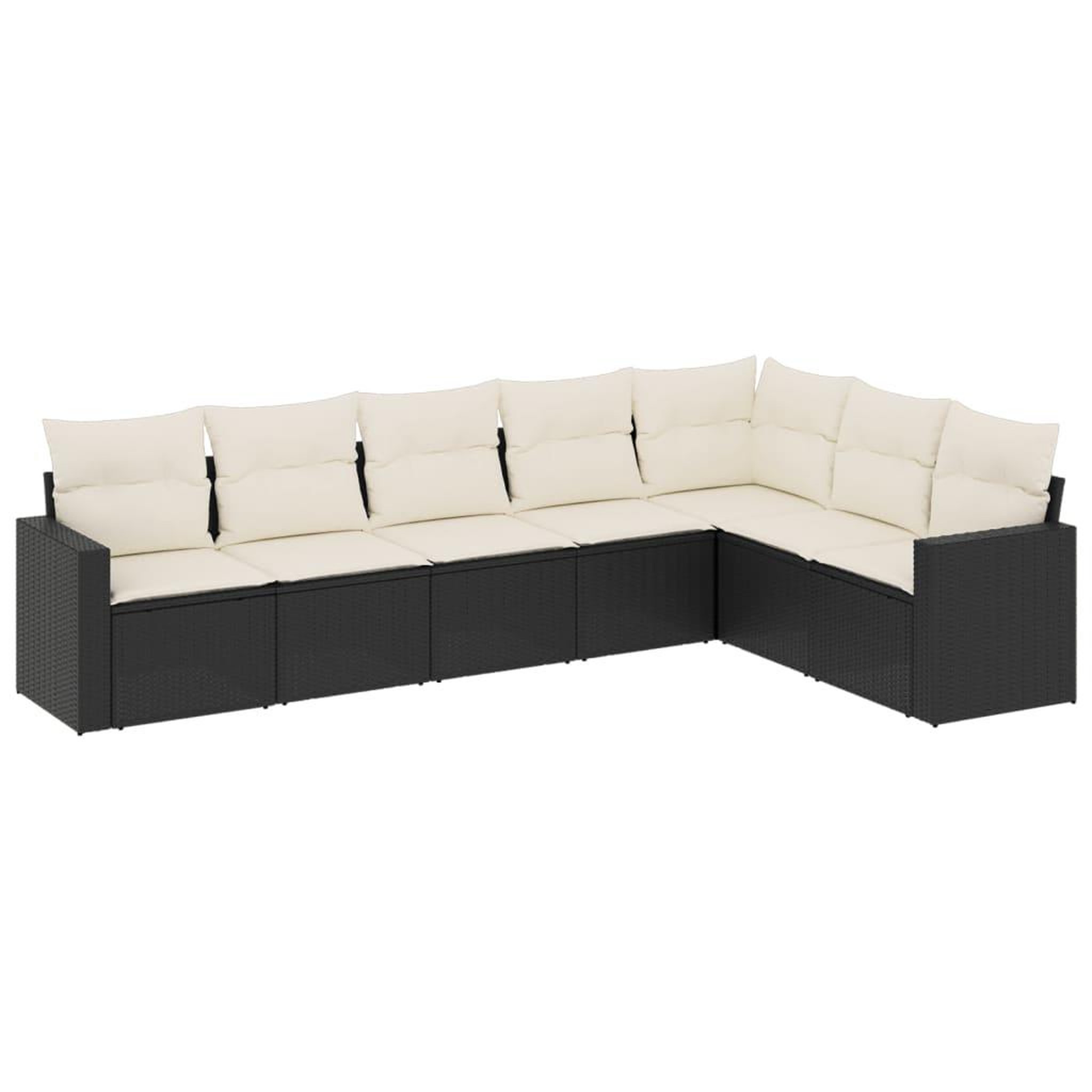 Voir la diapositive 2 : VIDAXL Salon de jardin 7 pcs avec coussins noir resine tressee