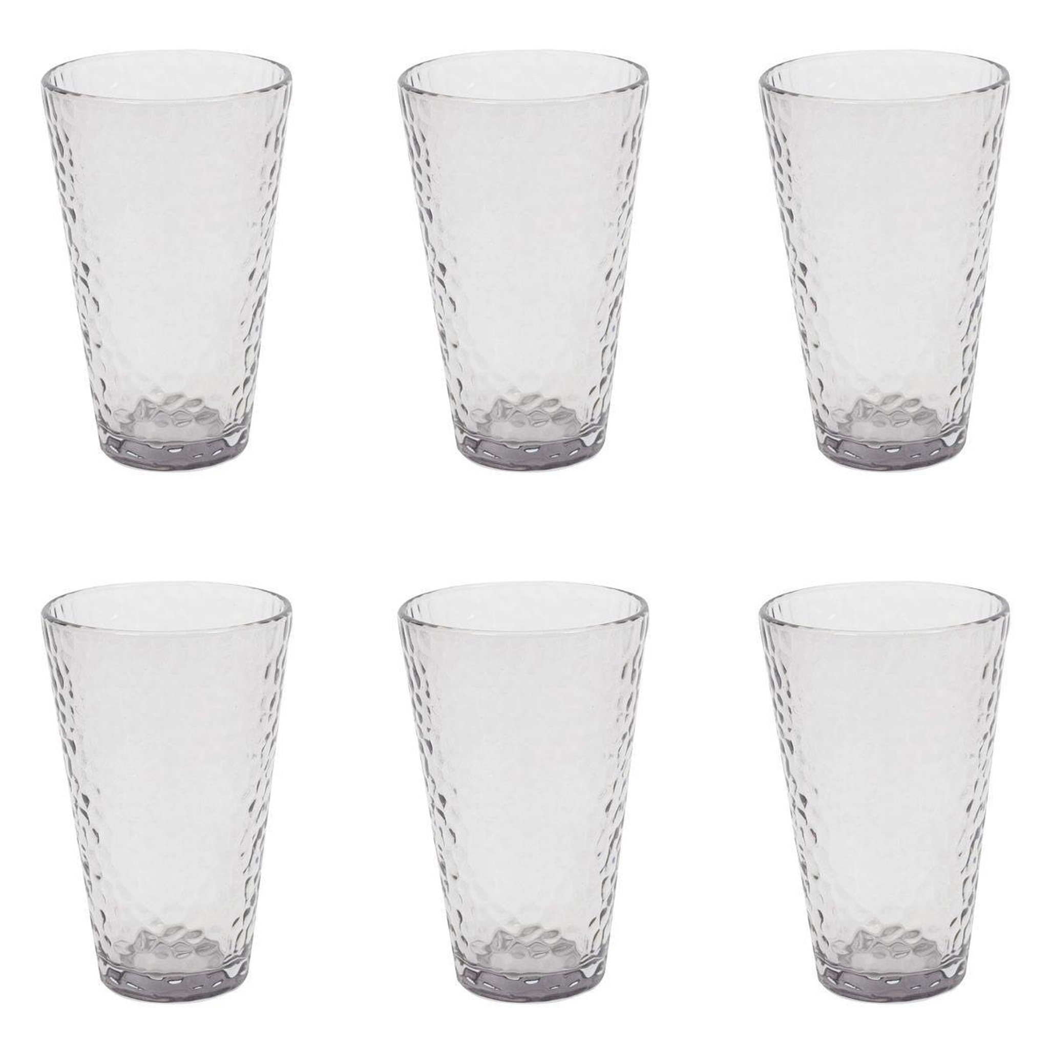 The Home Deco Factory Lot de 6 verres à eau  martelé  34cl gris irisé