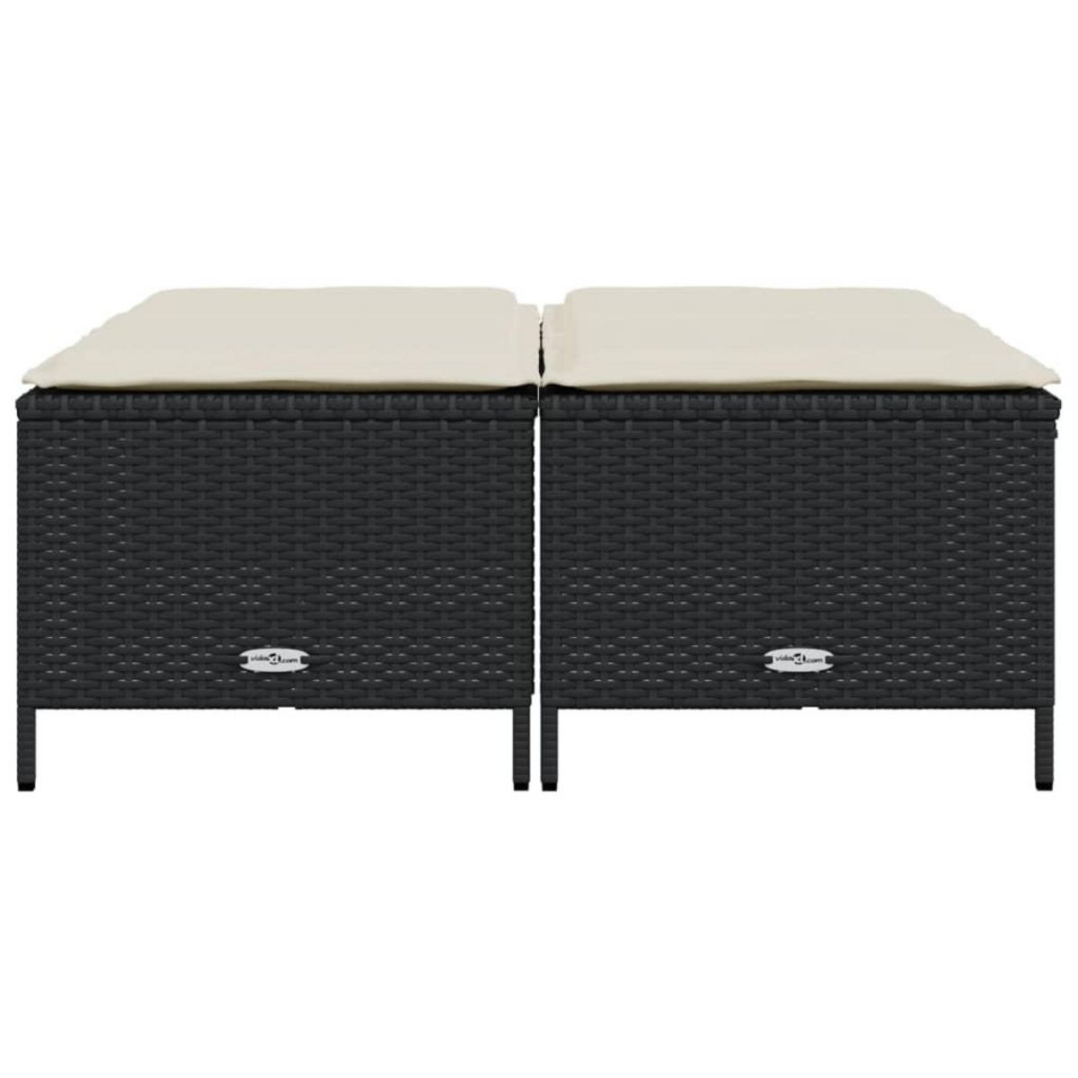 VIDAXL Tabourets de jardin avec coussins lot de 4 noir resine tressee