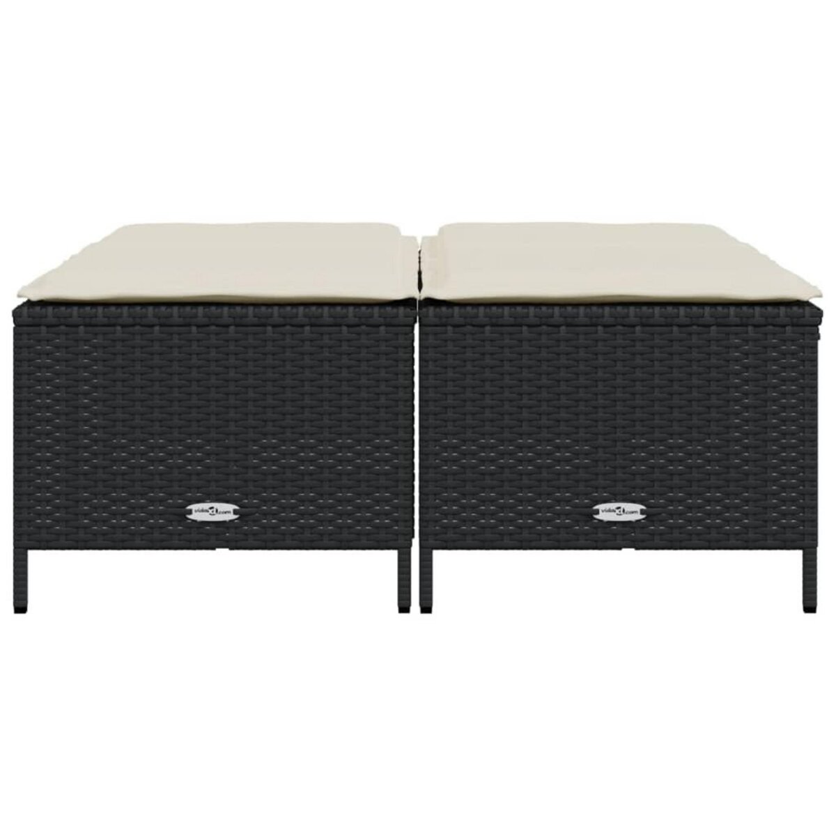 VIDAXL Tabourets de jardin avec coussins lot de 4 noir resine tressee