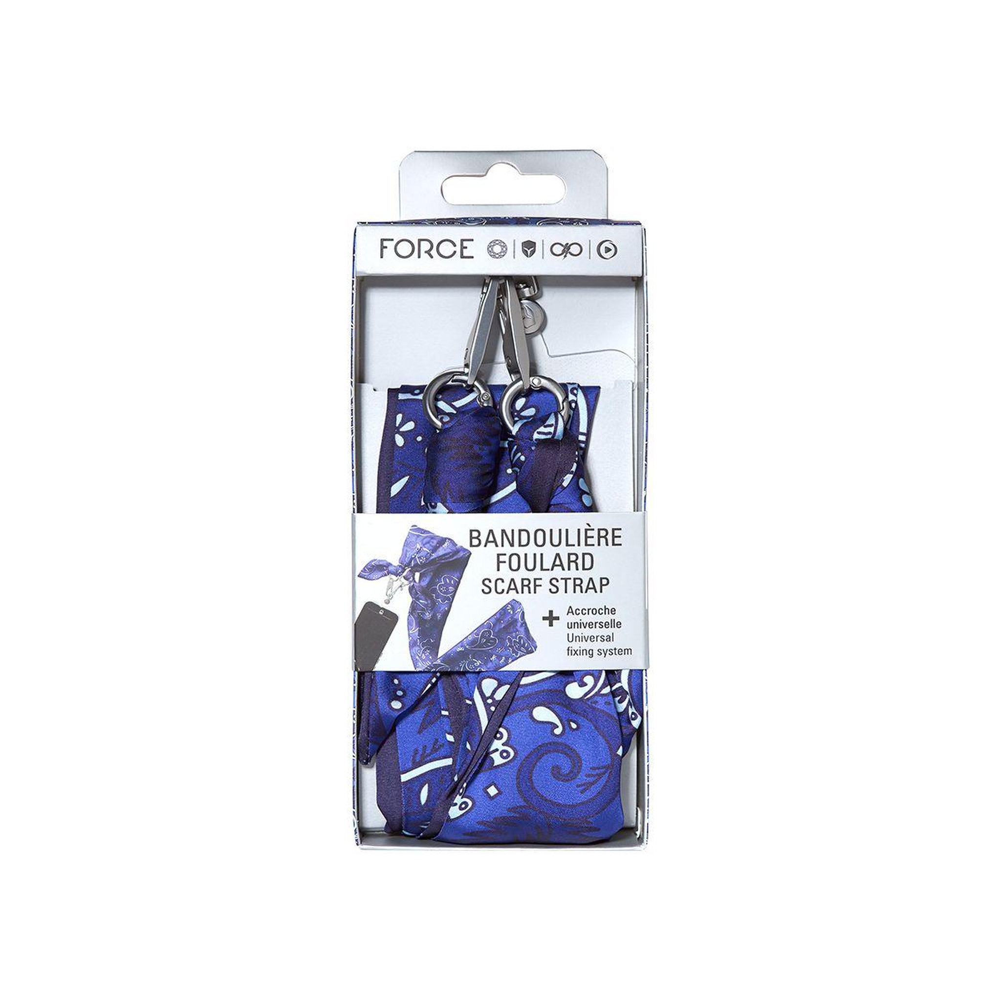 Voir la diapositive 5 : FORCE CASE Cordon téléphone foulard bandana bleu