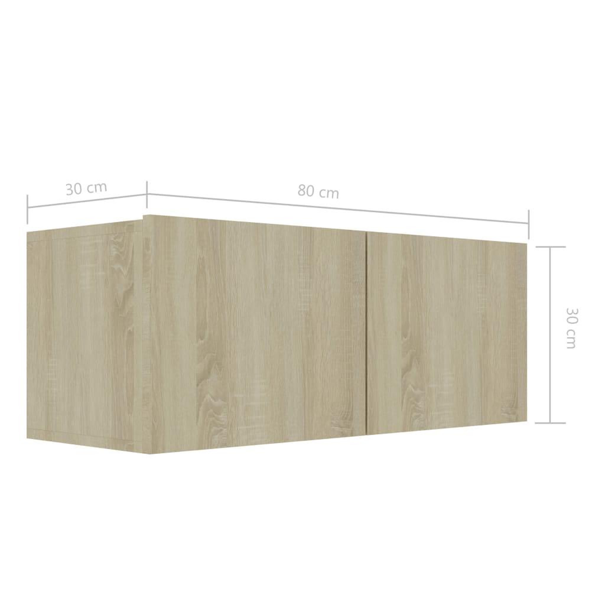 Voir la diapositive 6 : VIDAXL Meuble TV Chene sonoma 80x30x30 cm Bois d'ingenierie