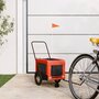Voir la diapositive 1 : VIDAXL Remorque de velo pour animaux de compagnie orange et noir