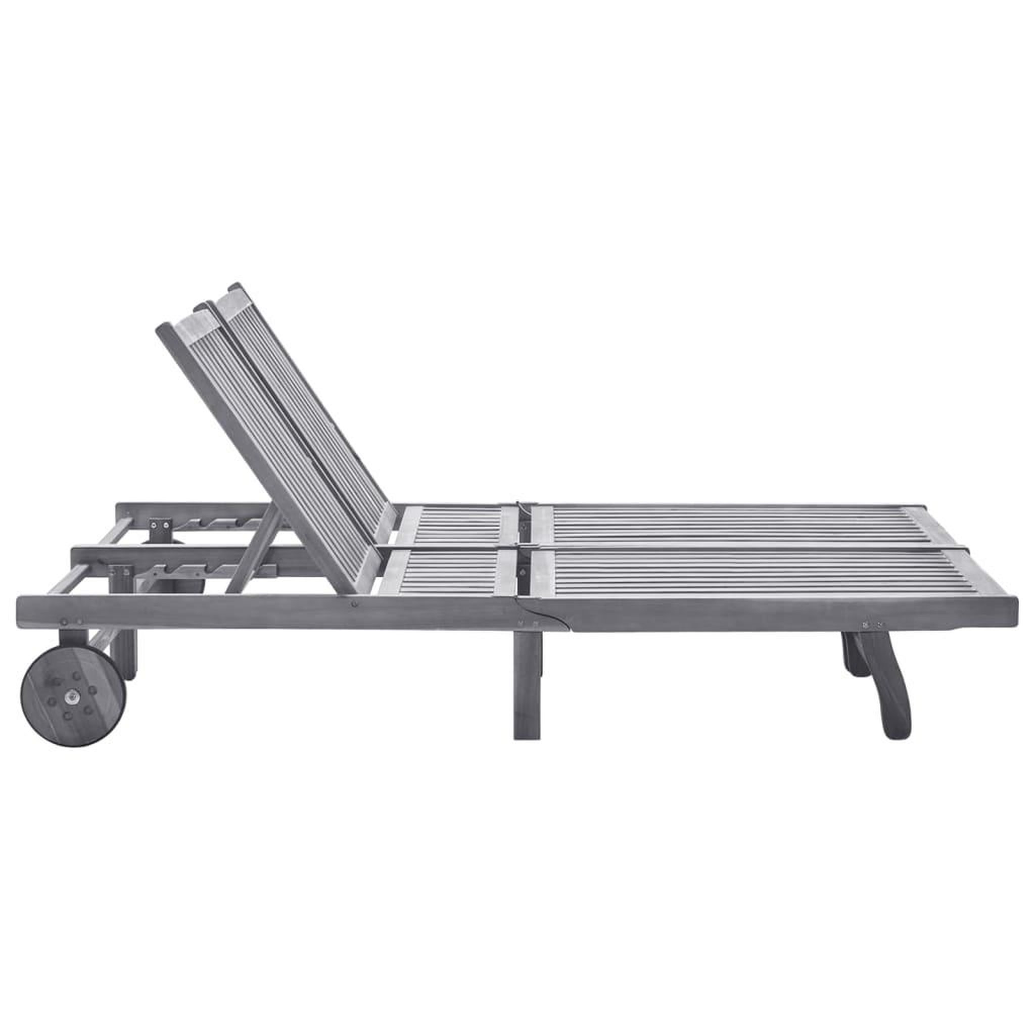 Voir la diapositive 2 : VIDAXL Chaise longue de jardin 2 places avec coussin Gris Acacia