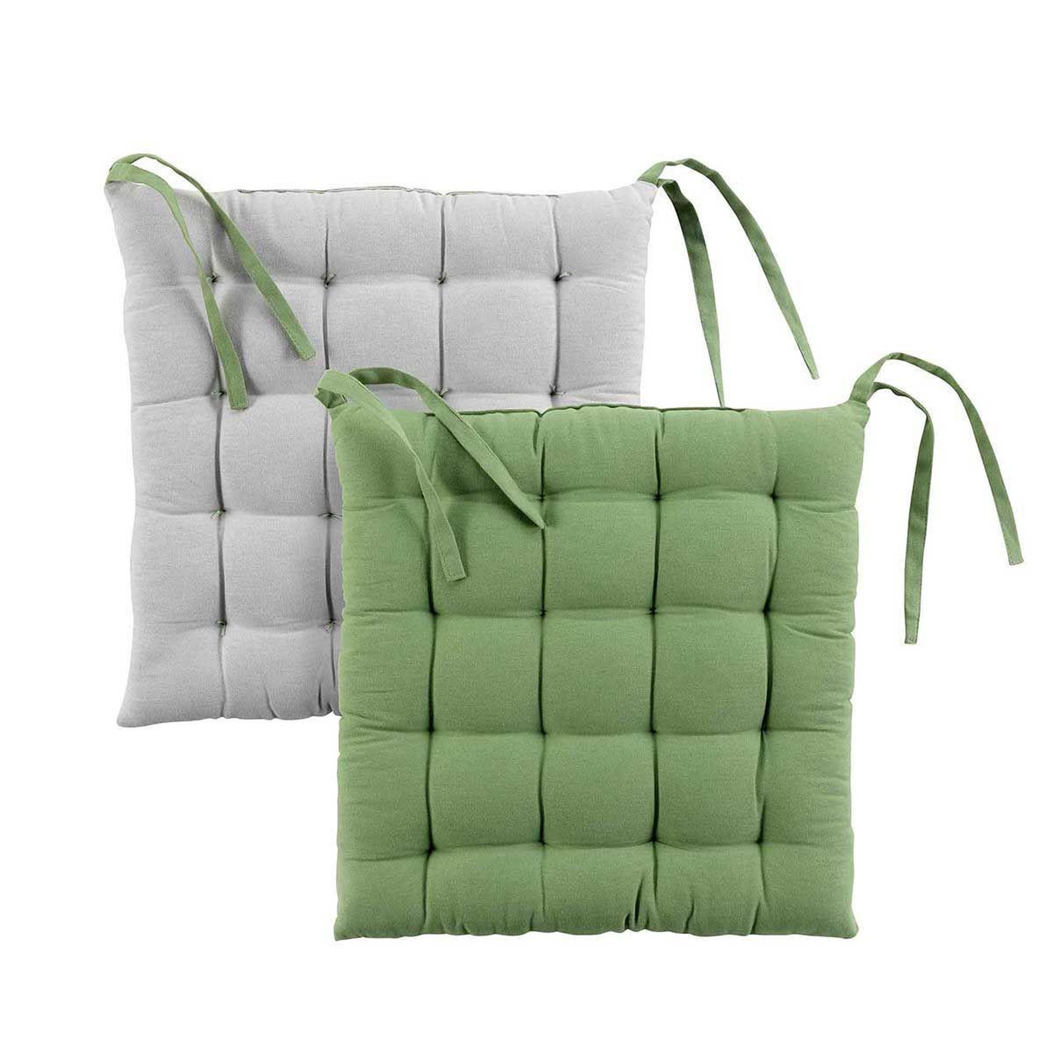 Voir la diapositive 1 : Douceur d'Intérieur Galette de chaise  initia  40x40cm kaki & taupe