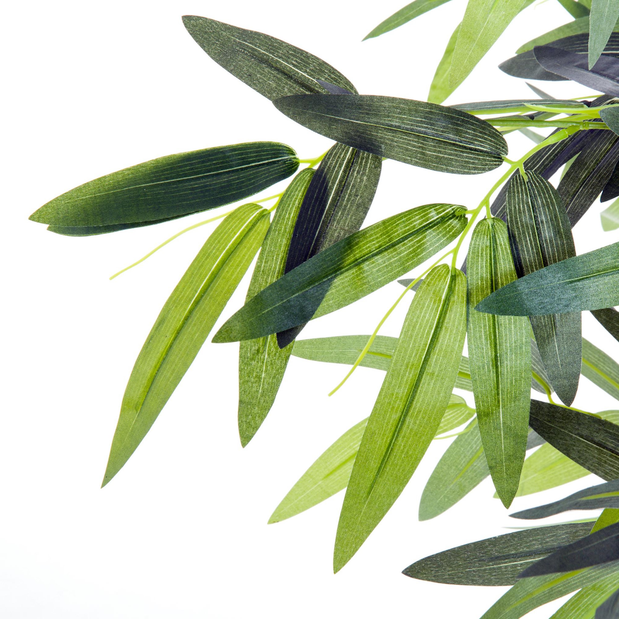 Voir la diapositive 5 : OUTSUNNY Bambou artificiel XXL 1,80H m 1105 feuilles denses réalistes pot inclus noir vert