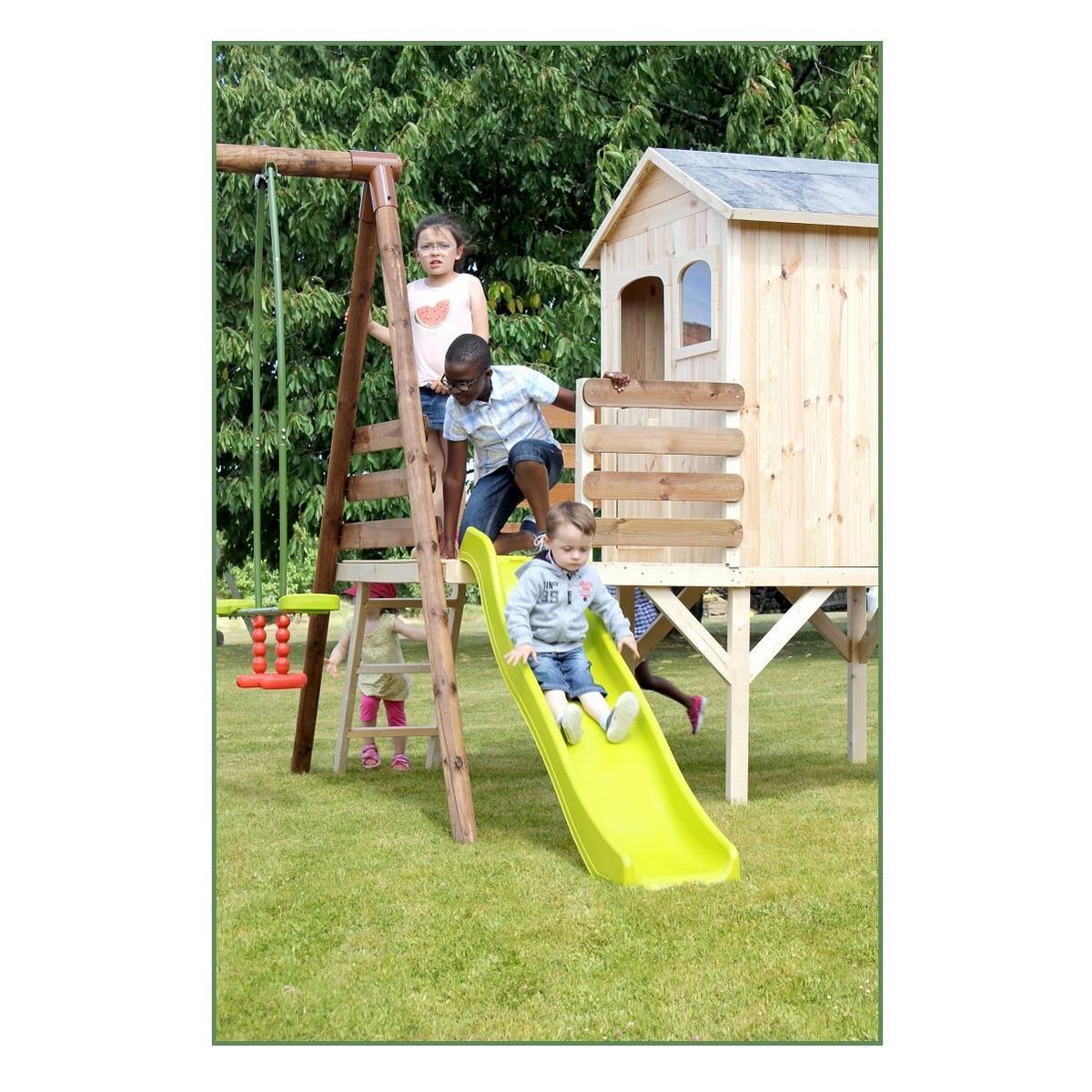 Soulet Toboggan double vague en plastique - H90cm - OLIVE