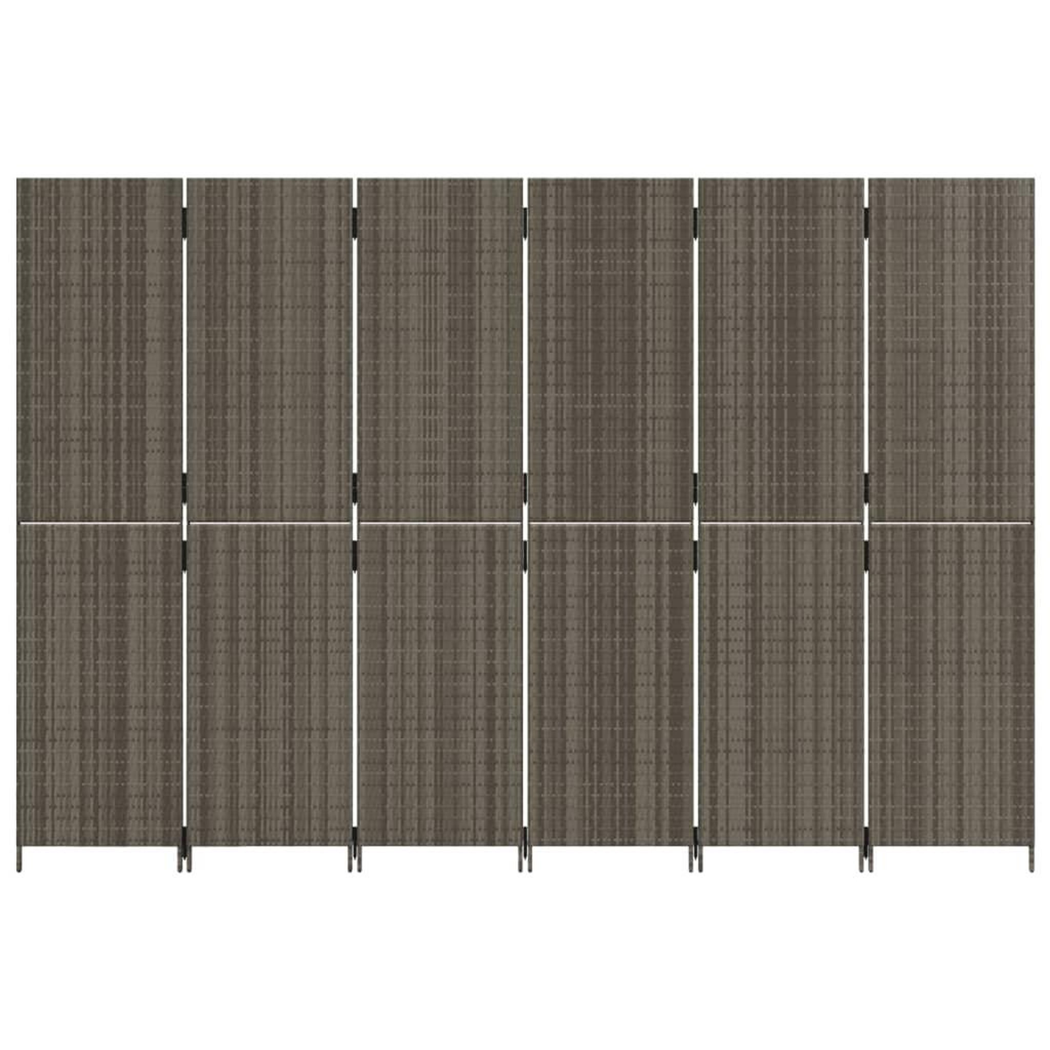 Voir la diapositive 5 : VIDAXL Cloison de separation 6 panneaux gris resine tressee