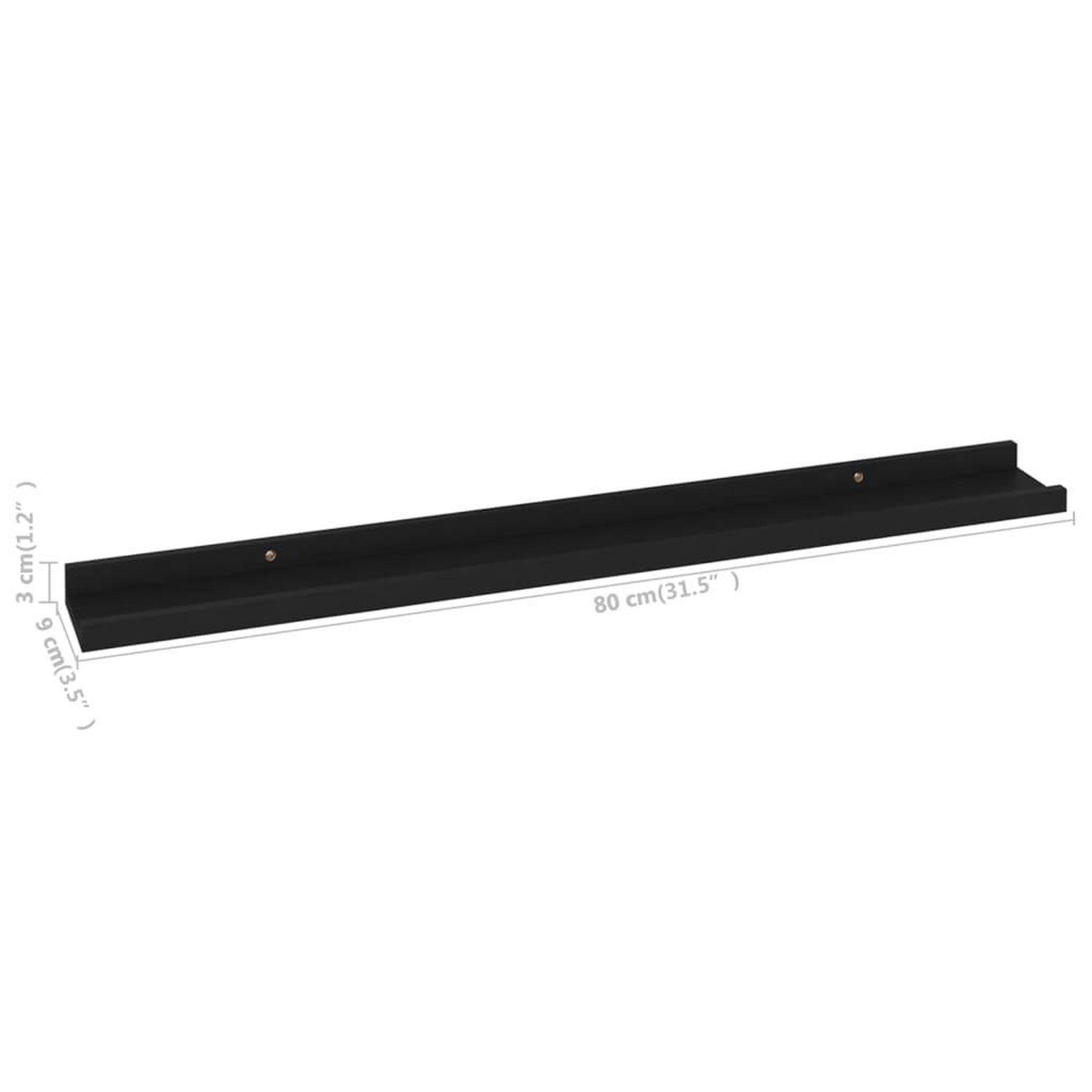 Voir la diapositive 6 : VIDAXL Etageres murales 4 pcs Noir 80x9x3 cm
