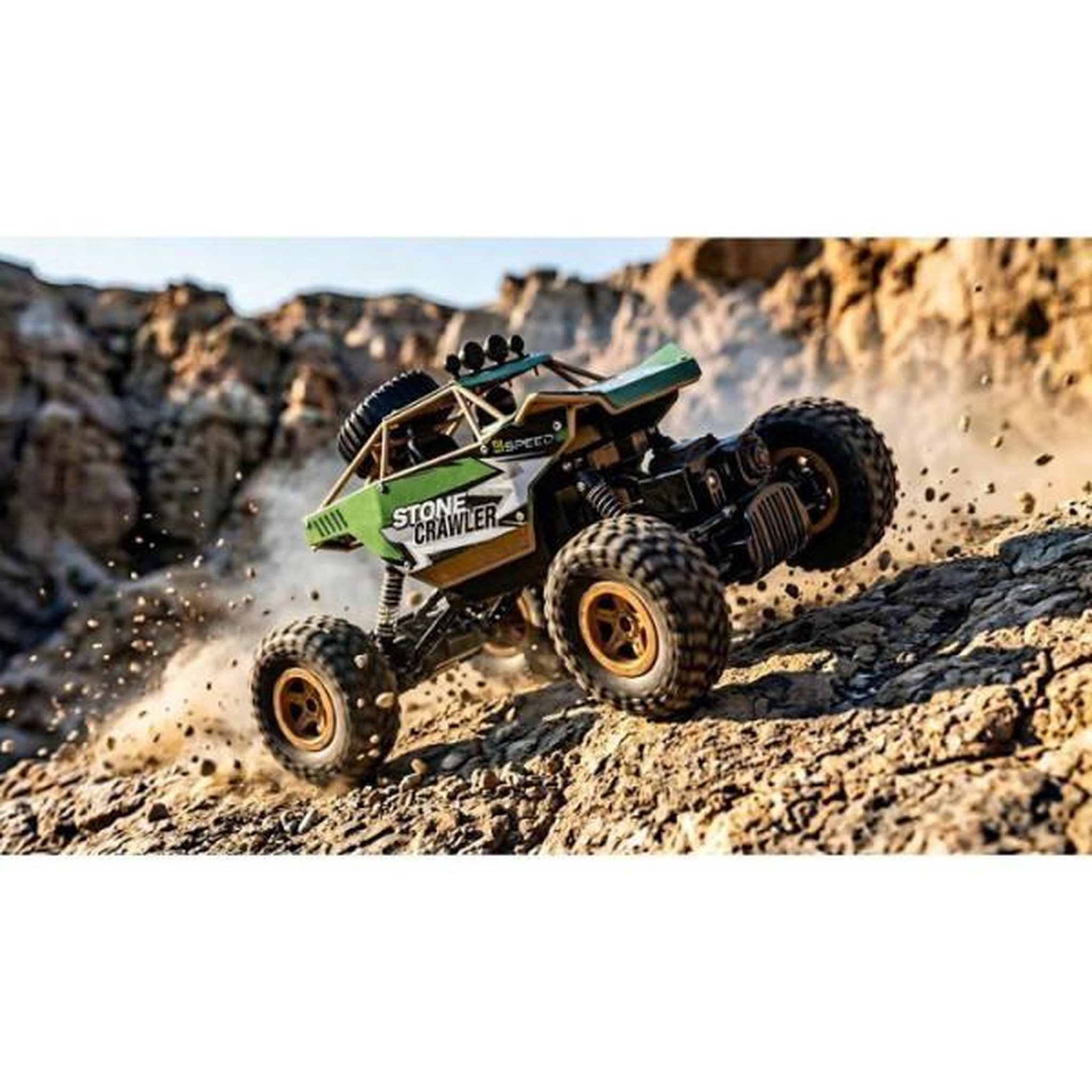 Voir la diapositive 4 : SILVERLIT Voiture télécommandée tout-terrain - SILVERLIT - EXOST Stone Crawler 1:18 - 10 km/h - Effets lumineux - Batterie incluse