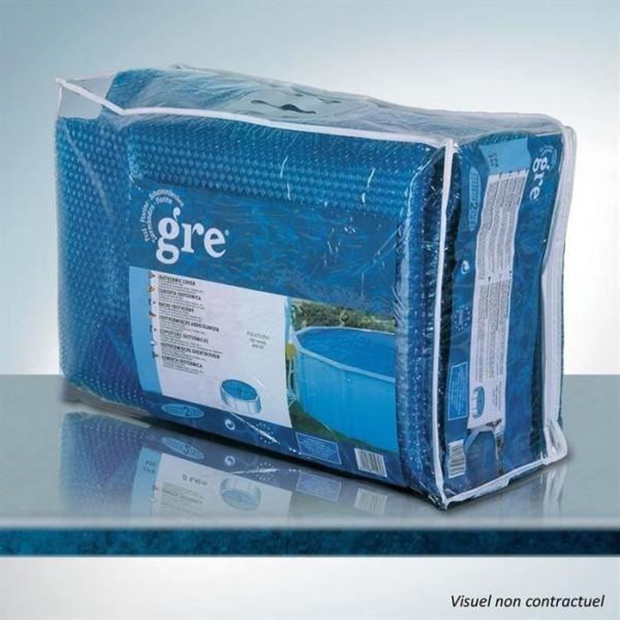 GRE GRE - Bâche a bulle ronde pour piscine acier Ø 350 cm - Épaisseur 0,18mm