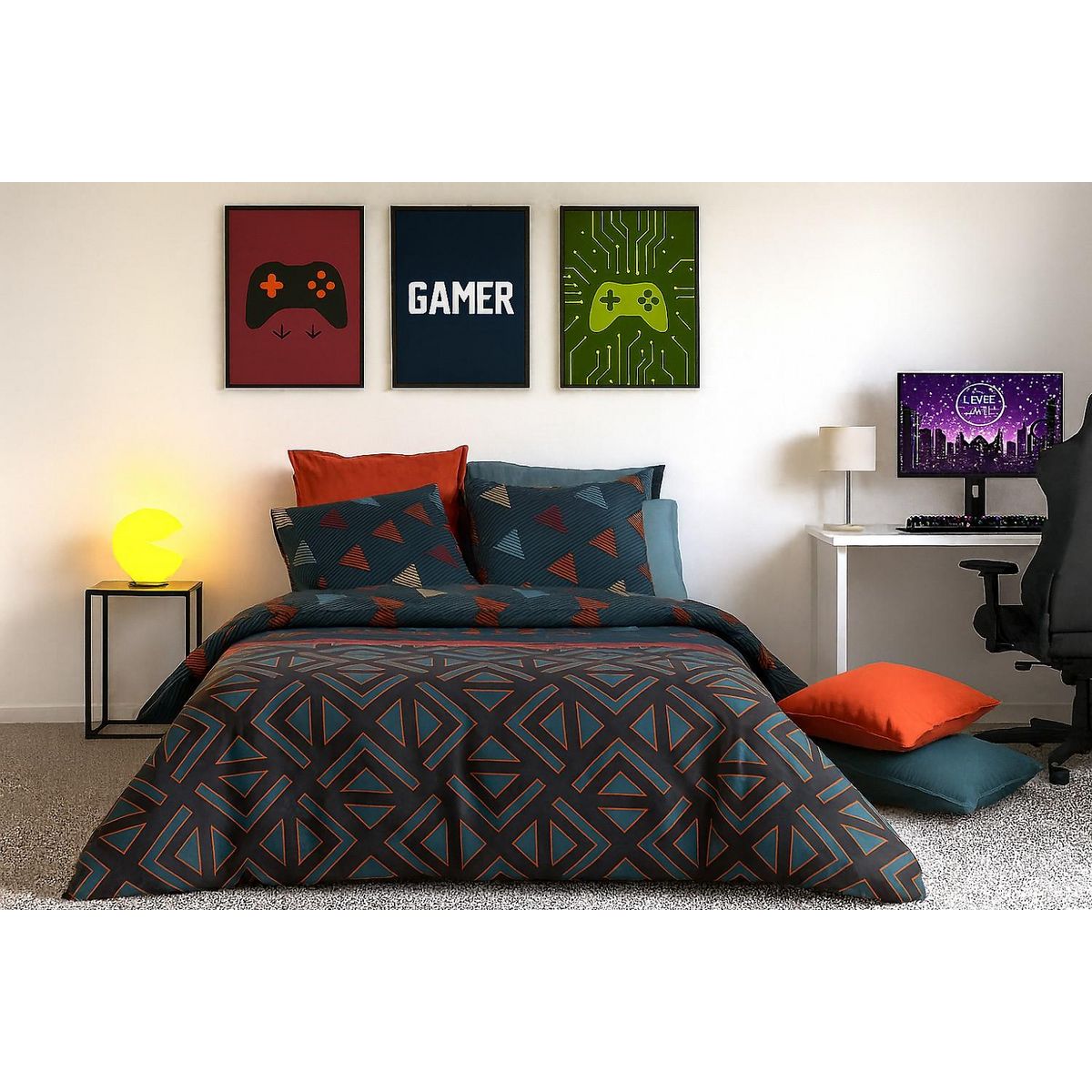 ATELIER DU COTON Parure housse de couette 100% coton 57fils , holi