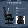 Voir la diapositive 6 : VINSETTO Vinsetto Fauteuil gaming chaise gamer réglable pivotant dossier inclinable repose-pied polyester bleu noir