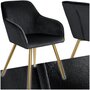 Voir la diapositive 1 : tectake Chaise rembourrée aspect velours noir/or