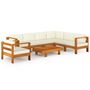 Voir la diapositive 2 : VIDAXL Salon de jardin 8 pcs avec coussins blanc creme Bois d'acacia